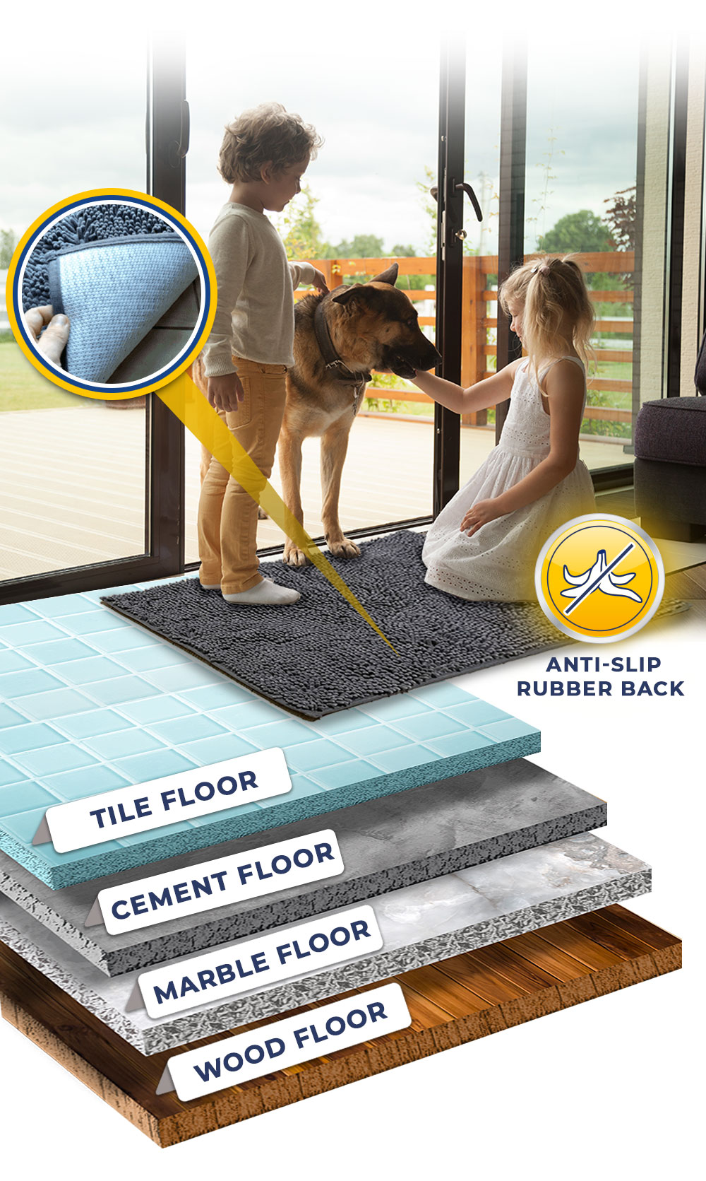 Muddy Mat will keep your floors dry and clean! 🐶 #fyp #foryou #muddym